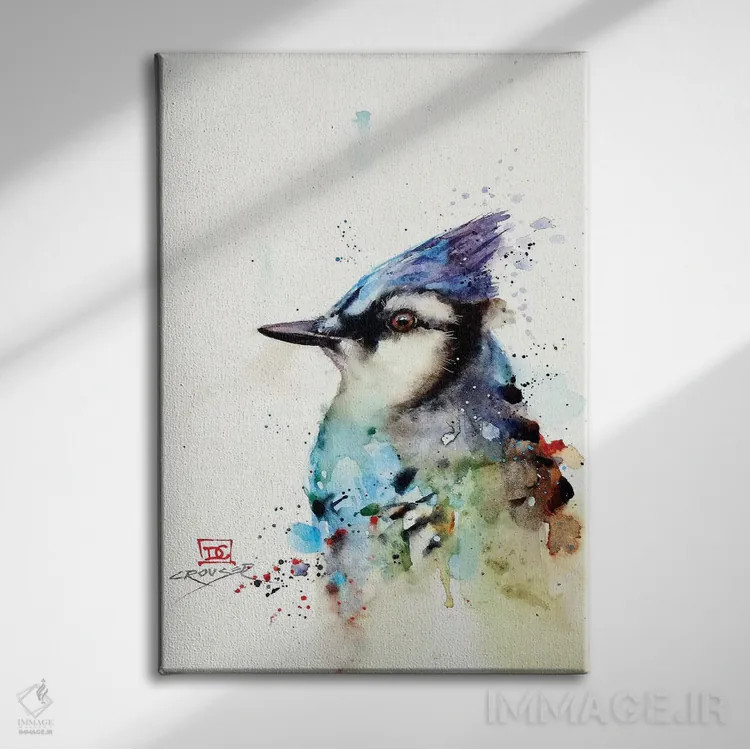 تابلو دکوراتیو جیجاق آبی II اثر باور کراوزر - نمای روبهرو روی دیوار