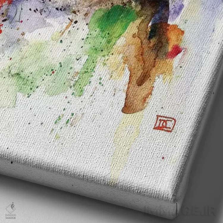 تابلو دکوراتیو سگ ژرمن شپرد اثر باور کراوزر - نمای نزدیک بافت بوم