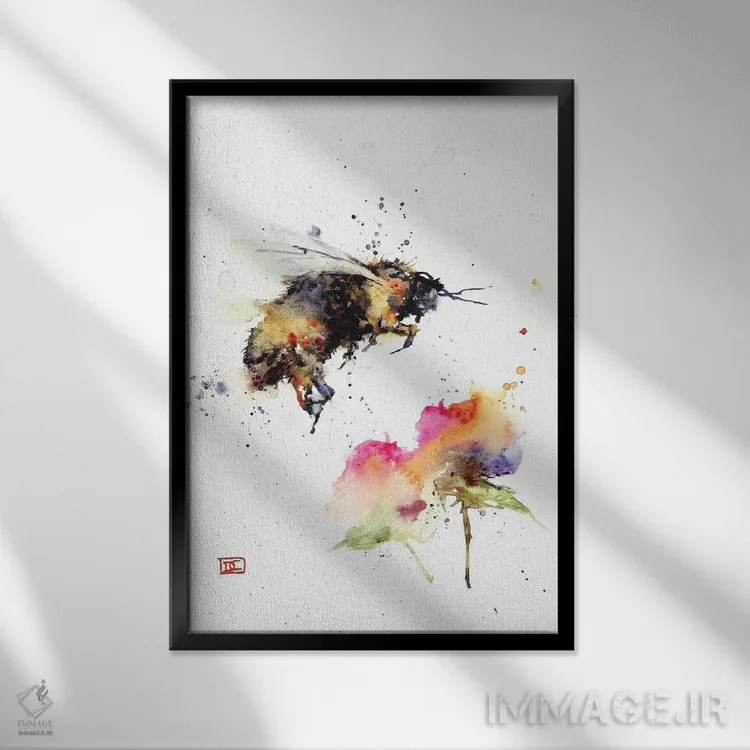 تابلو دکوراتیو گفت وگوی علف دم گربه ای اثر باور کراوزر - نمای قابدار مشکی