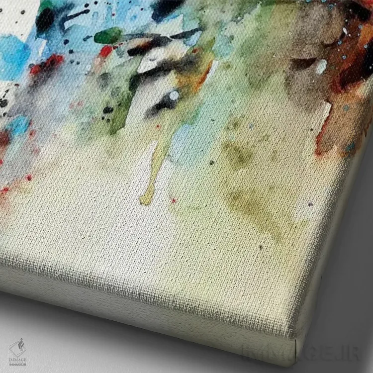 تابلو دکوراتیو جیجاق آبی II اثر باور کراوزر - نمای نزدیک بافت بوم