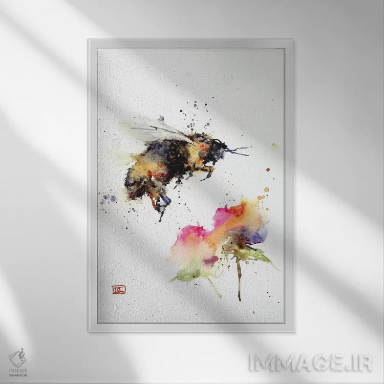 تابلو دکوراتیو گفت وگوی علف دم گربه ای اثر باور کراوزر - نمای قابدار سفید