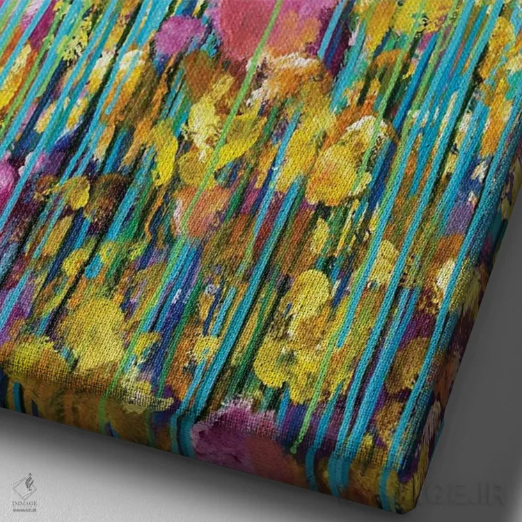 تابلو انتزاعی اوایل بهار اثر دنیلا کارلتی - نمای نزدیک بافت بوم