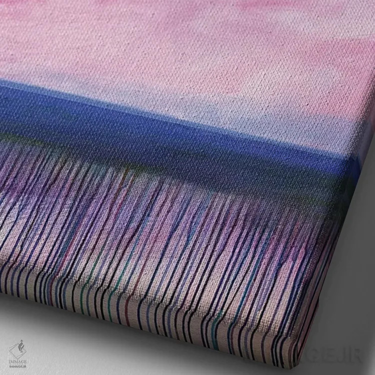 تابلو انتزاعی ابر بزرگ صورتی اثر دنیلا کارلتی - نمای نزدیک بافت بوم