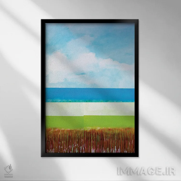 تابلو انتزاعی ساحل اثر دنیلا کارلتی - نمای قابدار مشکی