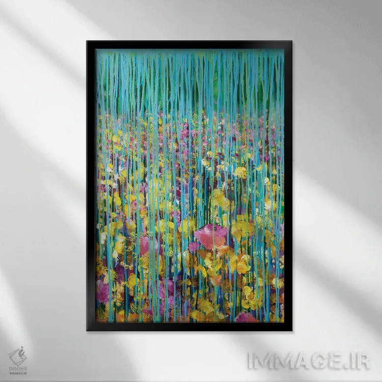 تابلو انتزاعی اوایل بهار اثر دنیلا کارلتی - نمای قابدار مشکی