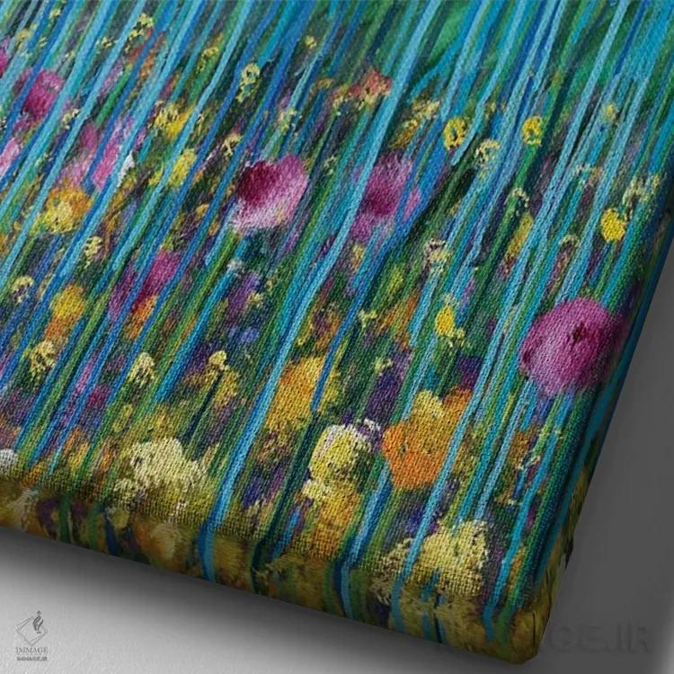 تابلو انتزاعی مد بالا II اثر دنیلا کارلتی - نمای نزدیک بافت بوم