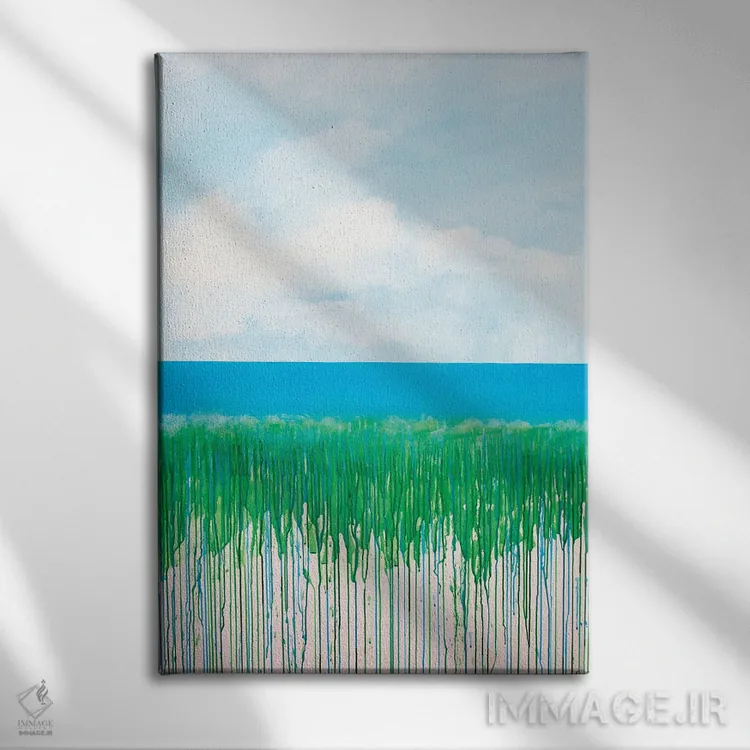 تابلو انتزاعی ساحل I اثر دنیلا کارلتی - نمای روبهرو روی دیوار
