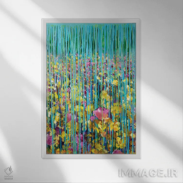 تابلو انتزاعی اوایل بهار اثر دنیلا کارلتی - نمای قابدار سفید