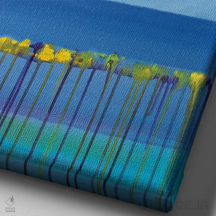 تابلو انتزاعی دروازه ای به سوی آسمان II اثر دنیلا کارلتی - نمای نزدیک بافت بوم