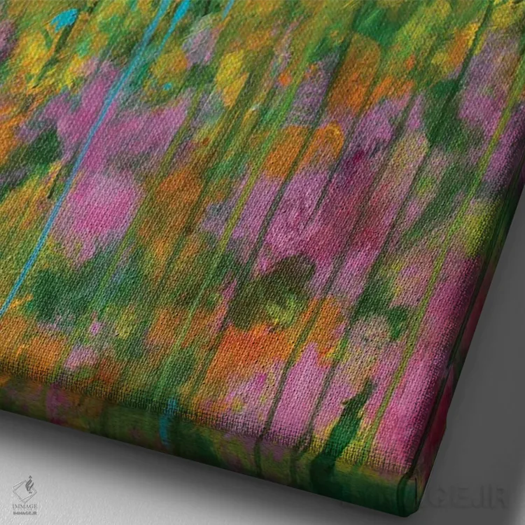 تابلو انتزاعی باغ وحشی II، ۲۰۲۱ اثر دنیلا کارلتی - نمای نزدیک بافت بوم