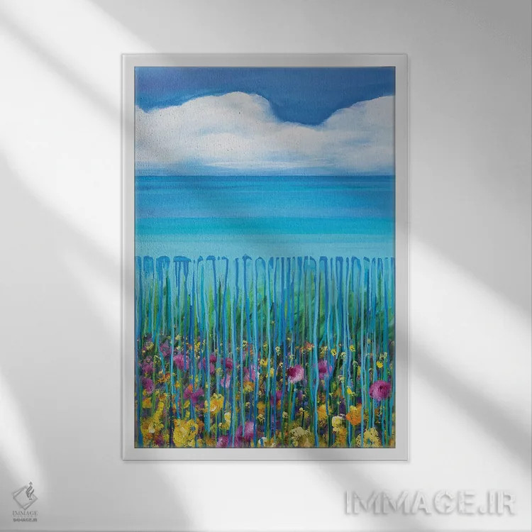 تابلو انتزاعی مد بالا II اثر دنیلا کارلتی - نمای قابدار سفید