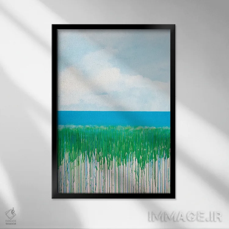 تابلو انتزاعی ساحل I اثر دنیلا کارلتی - نمای قابدار مشکی