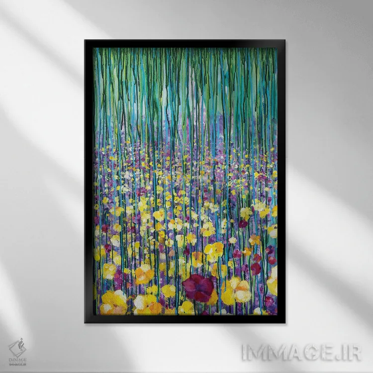 تابلو انتزاعی باغ وحشی I اثر دنیلا کارلتی - نمای قابدار مشکی