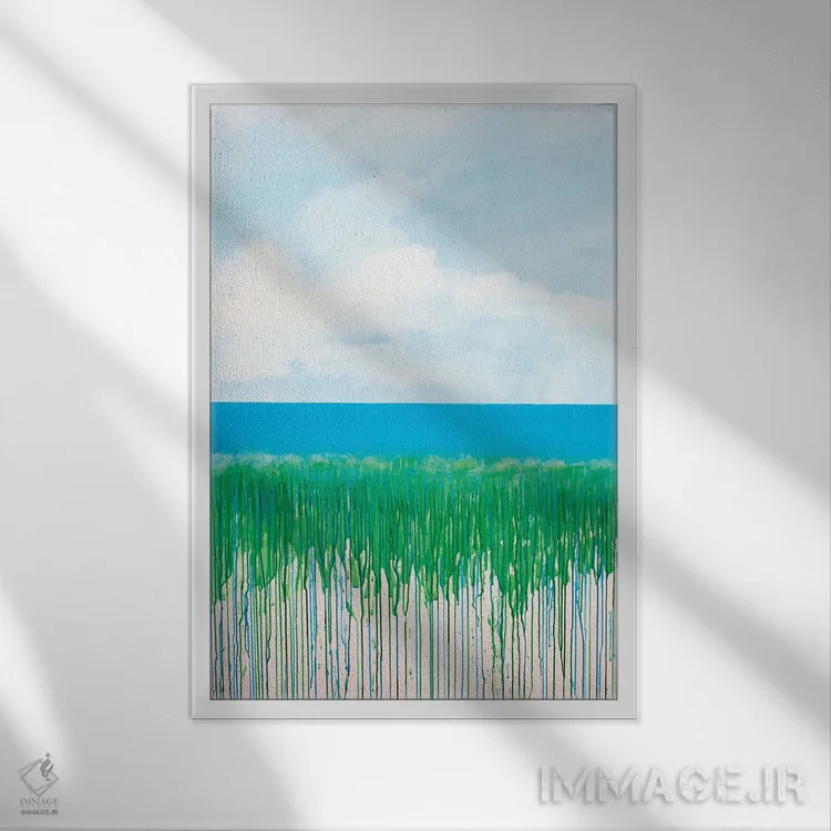 تابلو انتزاعی ساحل I اثر دنیلا کارلتی - نمای قابدار سفید