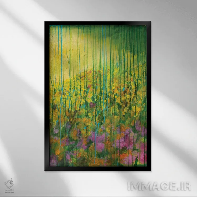 تابلو انتزاعی باغ وحشی II، ۲۰۲۱ اثر دنیلا کارلتی - نمای قابدار مشکی