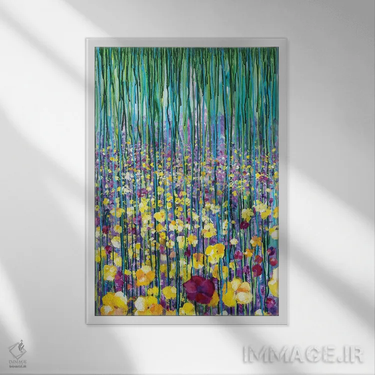 تابلو انتزاعی باغ وحشی I اثر دنیلا کارلتی - نمای قابدار سفید