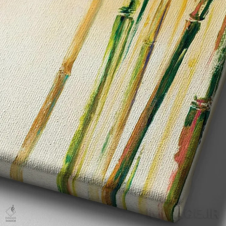 تابلو دکوراتیو بامبو III اثر باورا دارگو - نمای نزدیک بافت بوم