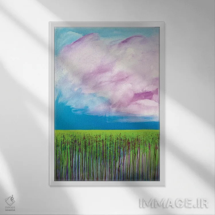 تابلو انتزاعی نفس اثر دنیلا کارلتی - نمای قابدار سفید