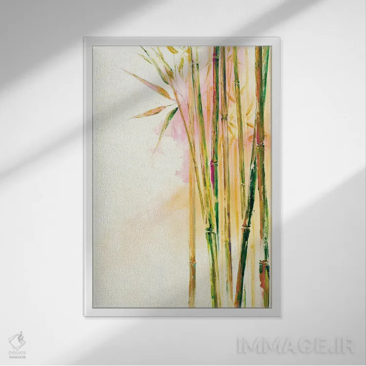 تابلو دکوراتیو بامبو III اثر باورا دارگو - نمای قابدار سفید