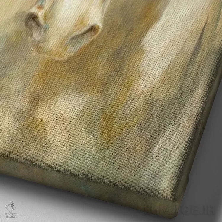 تابلو دکوراتیو جنگجو اثر باورا دارگو - نمای نزدیک بافت بوم