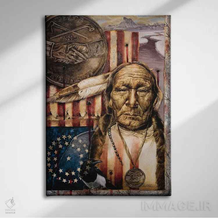 تابلو دکوراتیو وقتی رنگ ها جاری می شوند II اثر دیوید بهرنس - نمای روبهرو روی دیوار