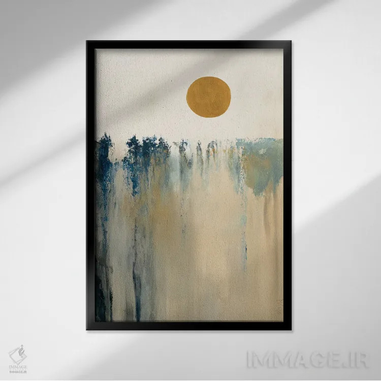 تابلو مینیمال تعادل اثر باورا دارگو - نمای قابدار مشکی