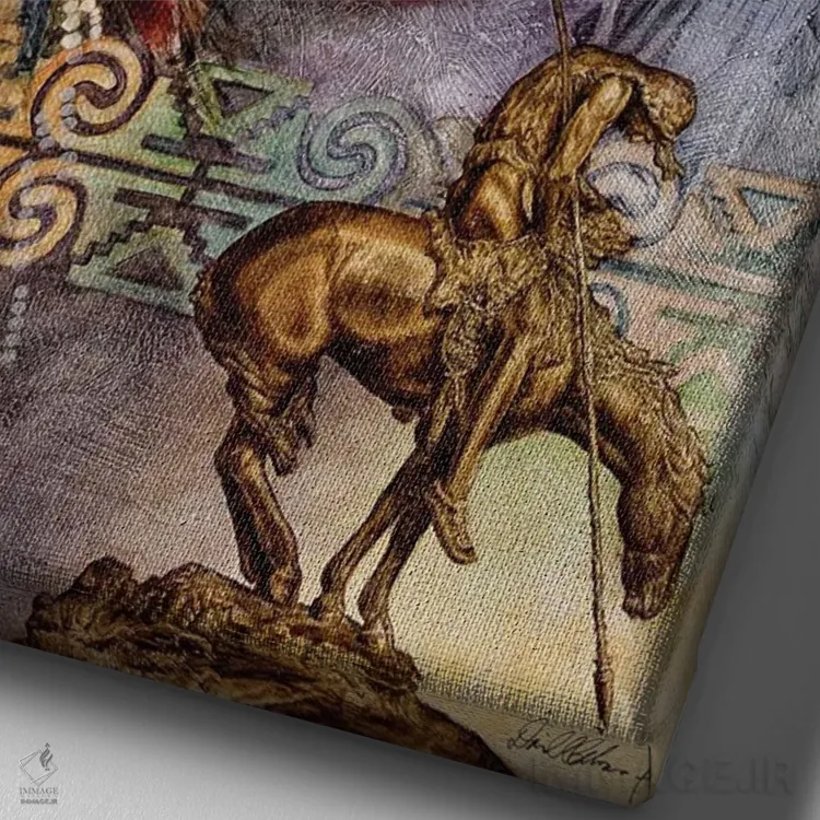 تابلو دکوراتیو صلح پنج سنتی اثر دیوید بهرنس - نمای نزدیک بافت بوم