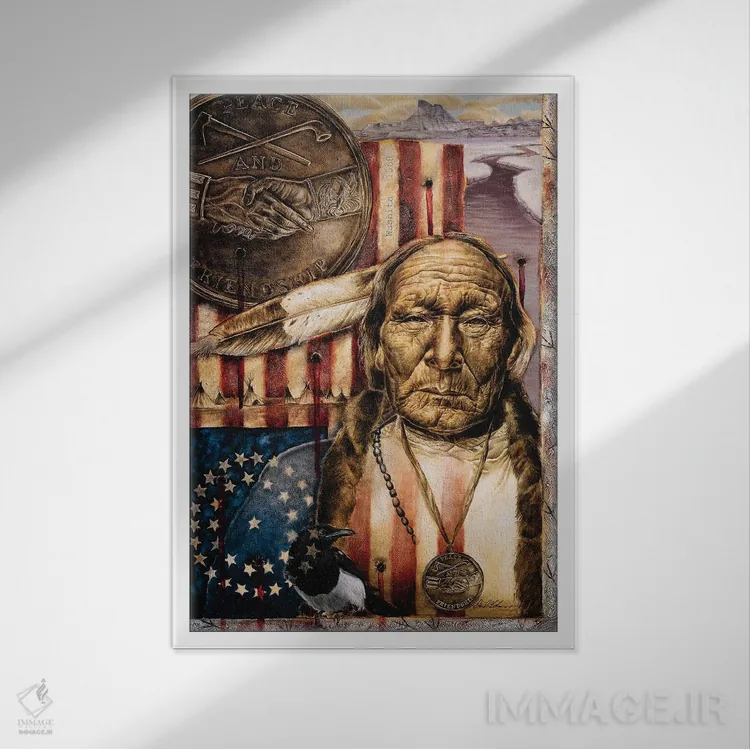 تابلو دکوراتیو وقتی رنگ ها جاری می شوند II اثر دیوید بهرنس - نمای قابدار سفید