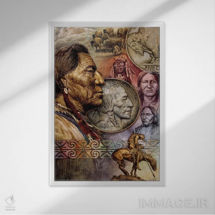 تابلو دکوراتیو صلح پنج سنتی اثر دیوید بهرنس - نمای قابدار سفید