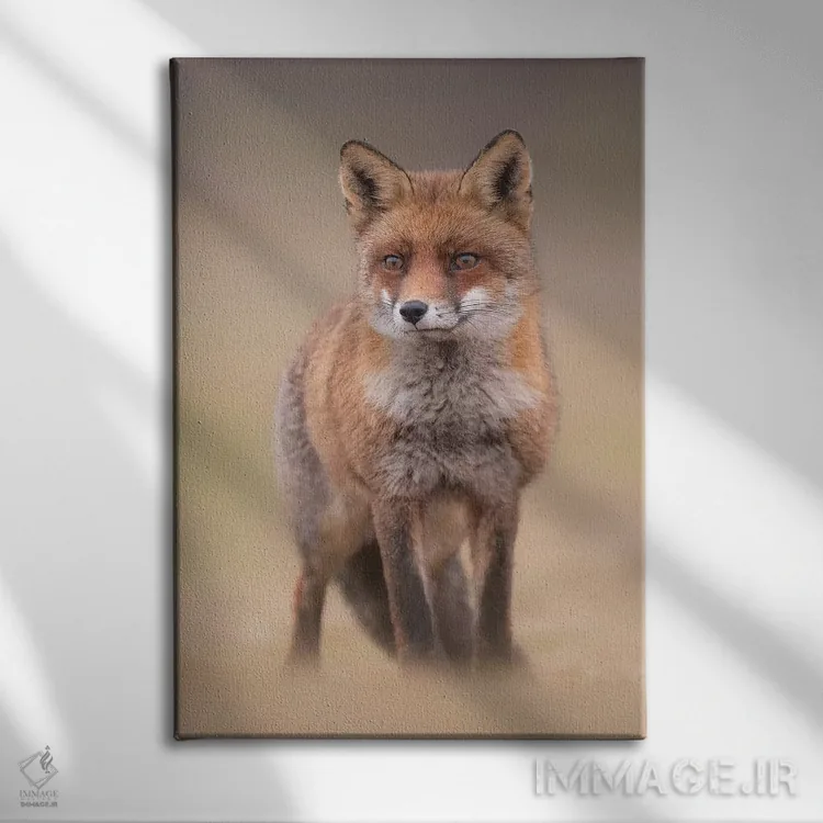 تابلو دکوراتیو روباه قرمز در مزرعه I اثر دیک ون دوین - نمای روبهرو روی دیوار