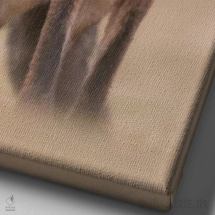 تابلو دکوراتیو روباه قرمز در مزرعه I اثر دیک ون دوین - نمای نزدیک بافت بوم