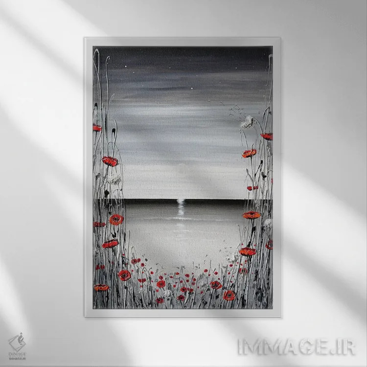 تابلو دکوراتیو شب مهتابی اثر آماندا داگ - نمای قابدار سفید