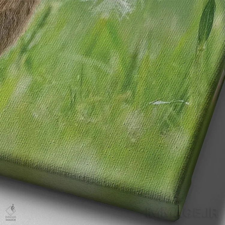 تابلو دکوراتیو زیسل با یک قاصدک بسیار بزرگ II اثر دیک ون دوین - نمای نزدیک بافت بوم