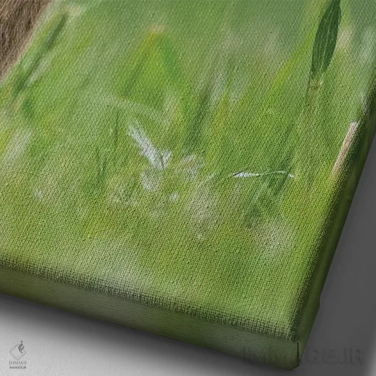 تابلو دکوراتیو زیسل با یک قاصدک بسیار بزرگ III اثر دیک ون دوین - نمای نزدیک بافت بوم