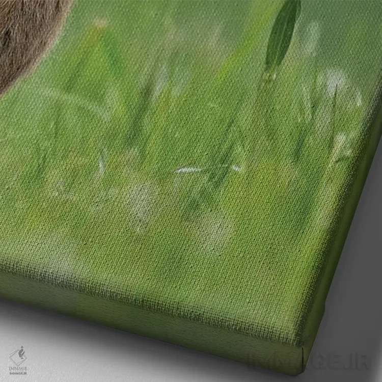 تابلو دکوراتیو زیسل با یک قاصدک بسیار بزرگ IV اثر دیک ون دوین - نمای نزدیک بافت بوم