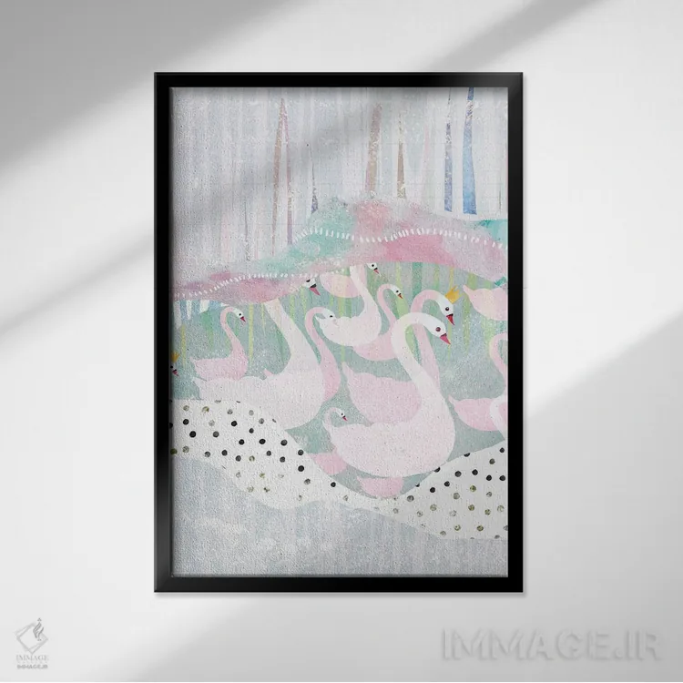 تابلو دکوراتیو در رژه اثر دانس د لون - نمای قابدار مشکی