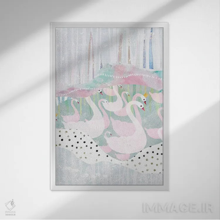تابلو دکوراتیو در رژه اثر دانس د لون - نمای قابدار سفید