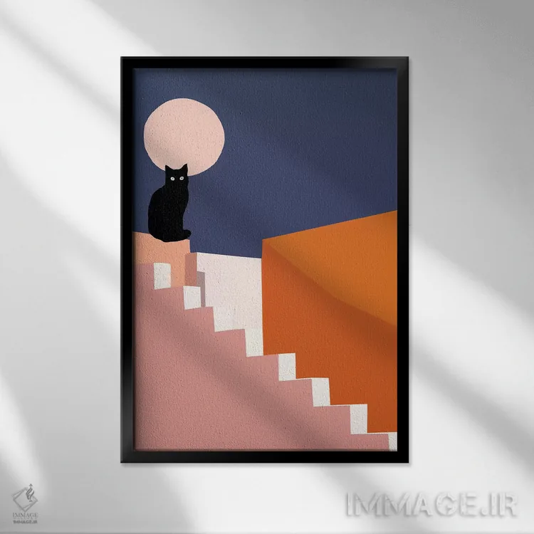 تابلو مدرن همزاد اثر دانس د لون - نمای قابدار مشکی