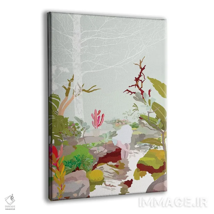تابلو انتزاعی باغ آبی اثر دانس د لون - نمای پرسپکتیو محصول