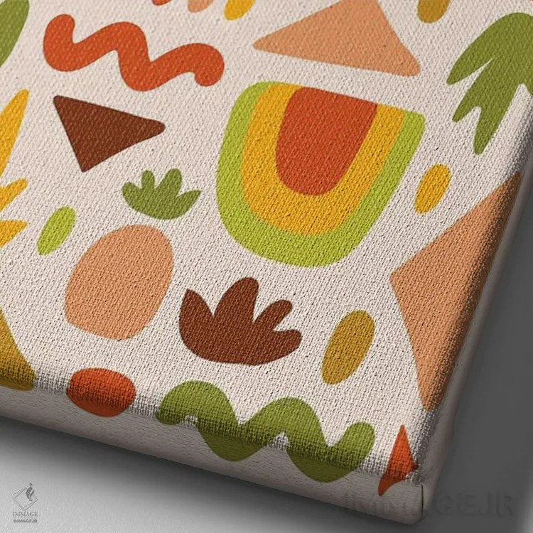 تابلو مینیمال طرح برش گیاهان گوشتی اثر دودل بای مگ - نمای نزدیک بافت بوم