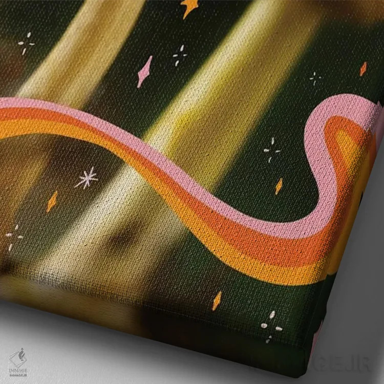 تابلو مدرن برو هنر خودت را انجام بده اثر دودل بای مگ - نمای نزدیک بافت بوم