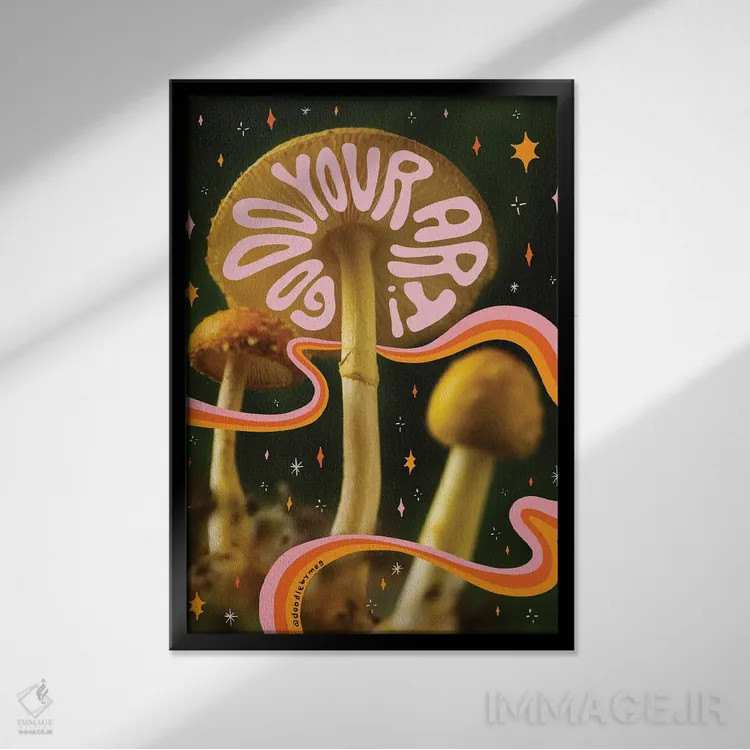 تابلو مدرن برو هنر خودت را انجام بده اثر دودل بای مگ - نمای قابدار مشکی