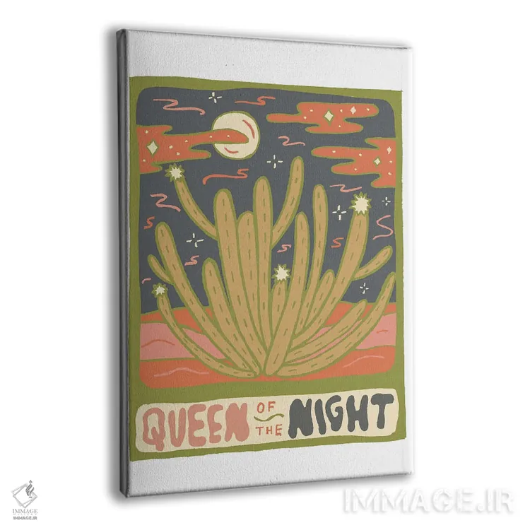 تابلو مدرن کارت تاروت کاکتوس، ملکه شب اثر دودل بای مگ - نمای پرسپکتیو محصول