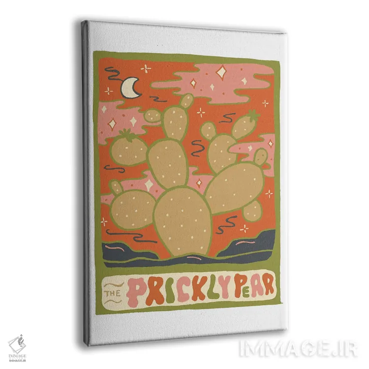 تابلو مدرن کارت تاروت کاکتوس، گونه انجیر خاردار اثر دودل بای مگ - نمای پرسپکتیو محصول