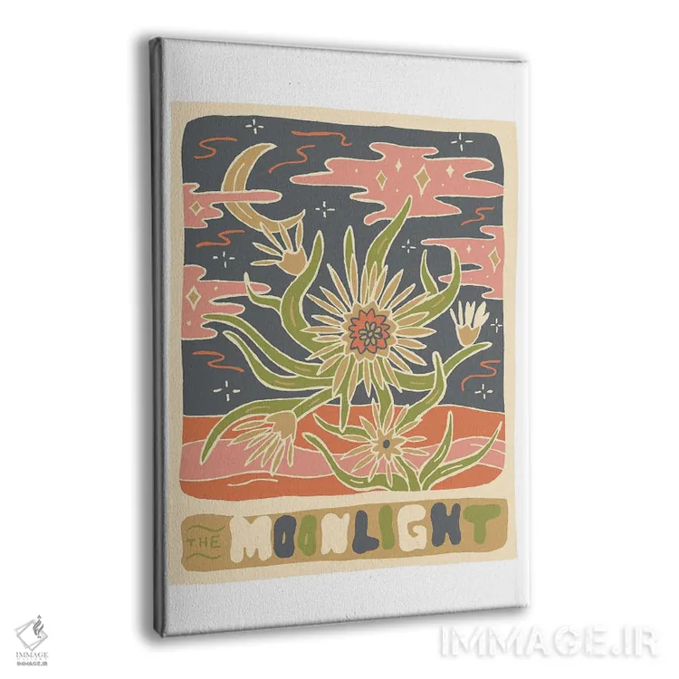 تابلو مدرن کارت تاروت کاکتوس، نور مهتاب اثر دودل بای مگ - نمای پرسپکتیو محصول