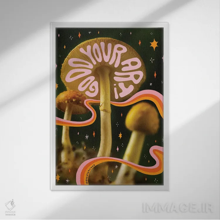 تابلو مدرن برو هنر خودت را انجام بده اثر دودل بای مگ - نمای قابدار سفید