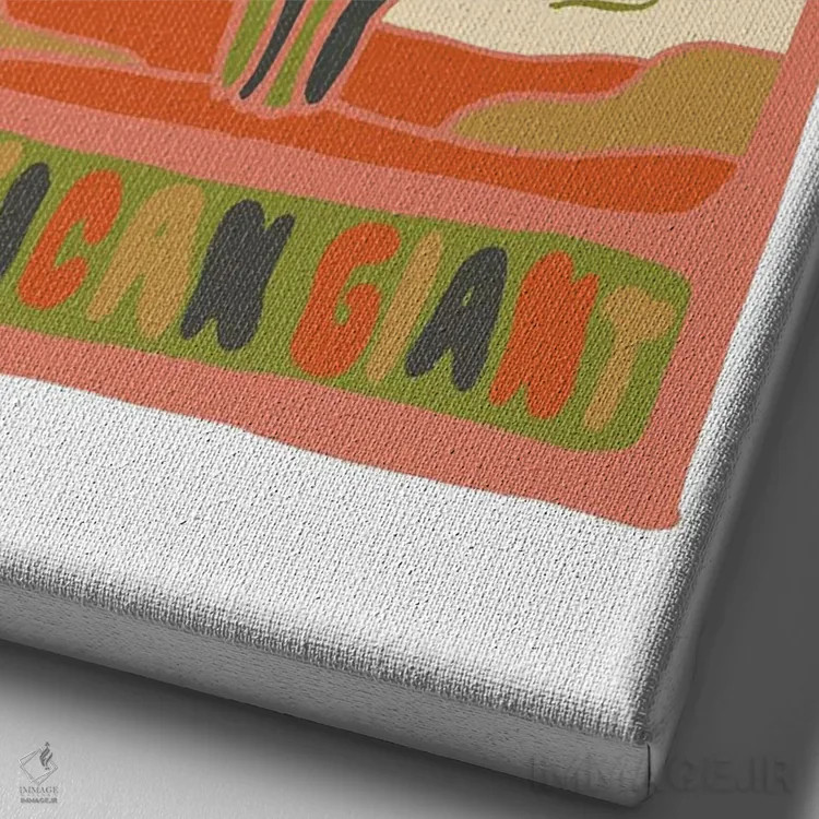 تابلو مدرن کارت تاروت کاکتوس، گونه غول مکزیکی اثر دودل بای مگ - نمای نزدیک بافت بوم