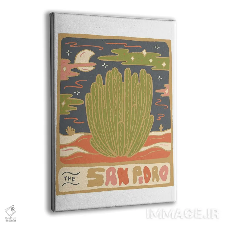 تابلو مدرن کارت تاروت کاکتوس، گونه سن پدرو اثر دودل بای مگ - نمای پرسپکتیو محصول