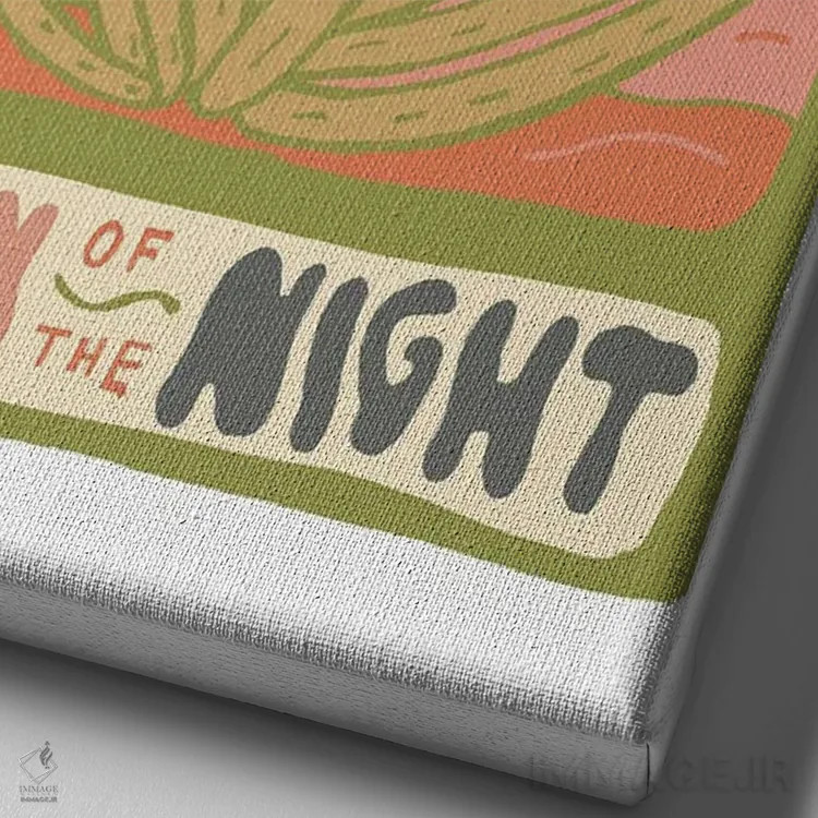 تابلو مدرن کارت تاروت کاکتوس، ملکه شب اثر دودل بای مگ - نمای نزدیک بافت بوم