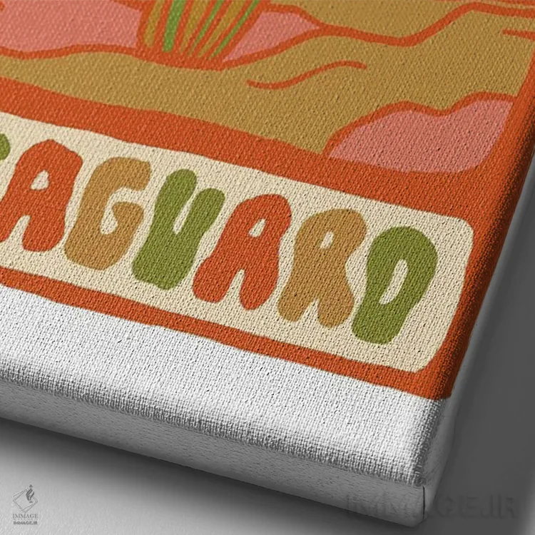 تابلو مدرن کارت تاروت کاکتوس، گونه ساگوارو اثر دودل بای مگ - نمای نزدیک بافت بوم